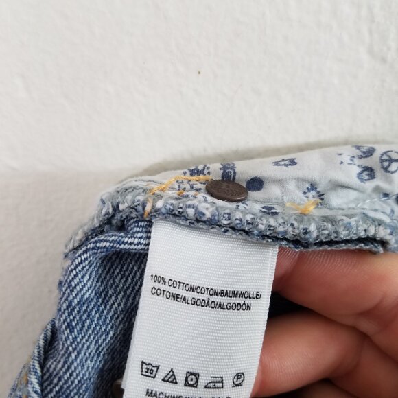 We The Free People Mid Rise Button Fly Distressed Jean Shorts Blue Size 28 - Picture 6 of 6